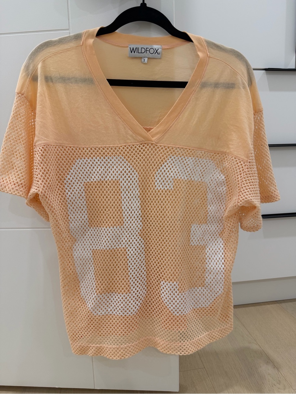 Wildfox football tee, peach